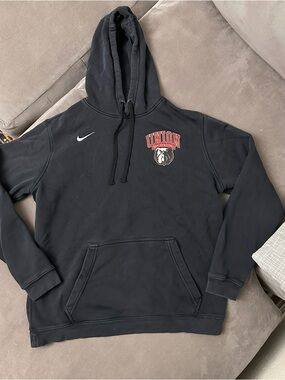 Vintage Union University Bulldogs Hoodie Mens Large Black Nike Kangaroo Pockets